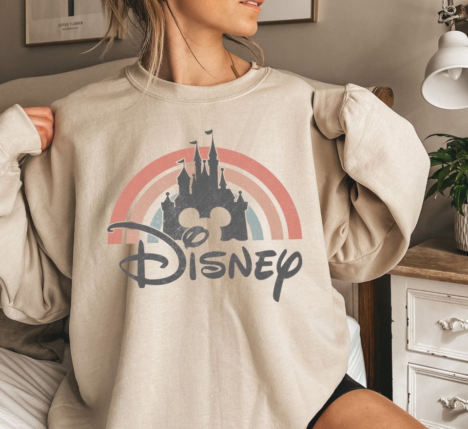 Disney Rainbow Castle Sweatshirt, Disney Family Sweatshirt