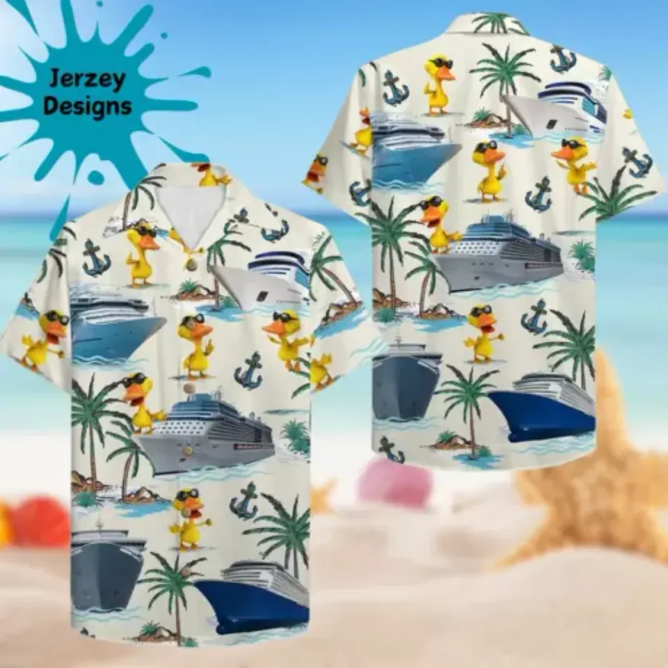 Cruising Duck Tropical Vibes 3D Hawaiian Shirt Print Tropical Summer Beach