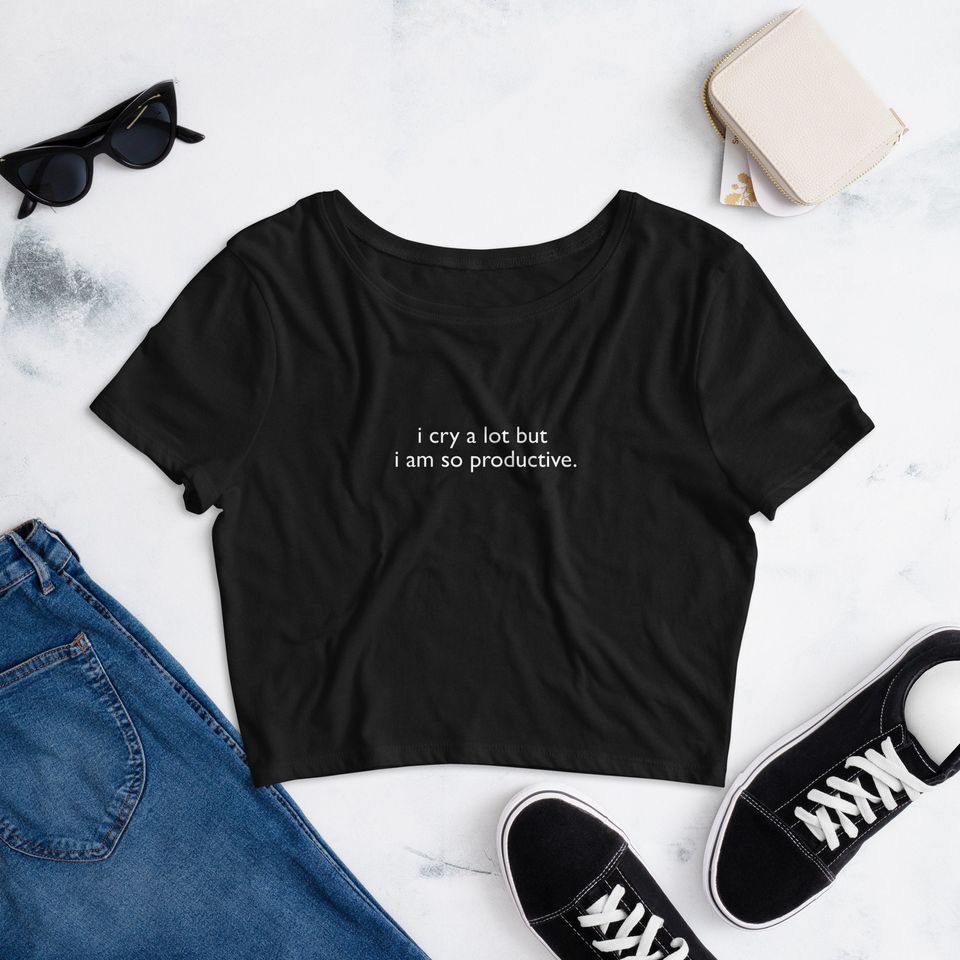 I cry a lot TTPD Womens Crop Tee