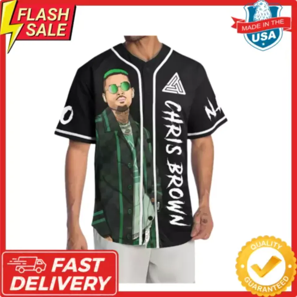 New!!! Chris Brown 11:11 Tour Baseball Jersey Fast Delivery