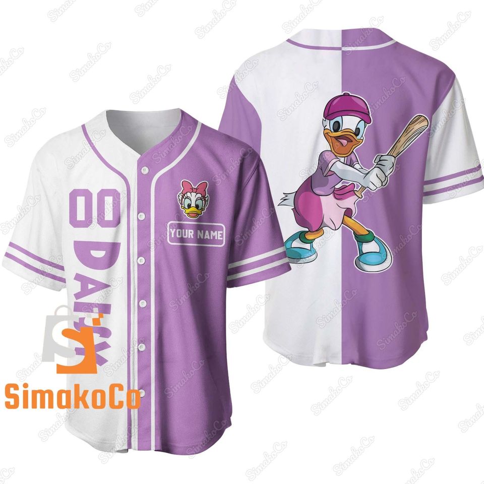 Daisy Baseball Jersey, Daisy Duck Jersey Shirt, Daisy Disney Jersey