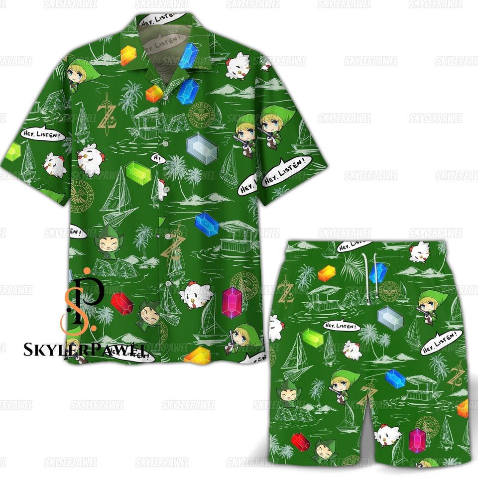 Zelda Hawaiian Shirt, Zelda Shirt, Zelda Shorts, Zelda Button Shirt, Zelda Gift