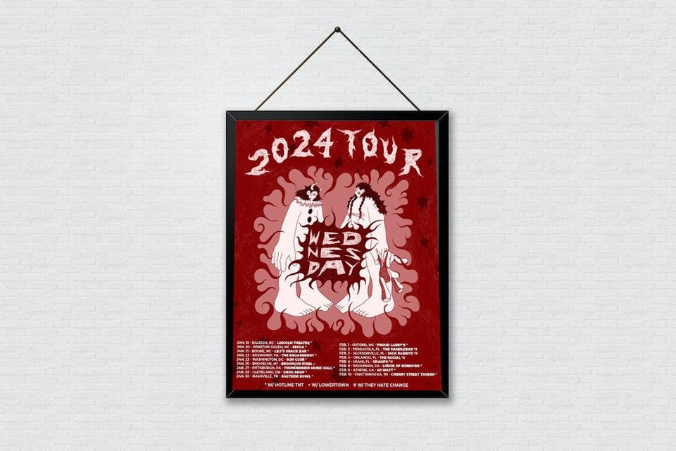 Wednesday 2024 Tour poster - Wednesday band tour 2024