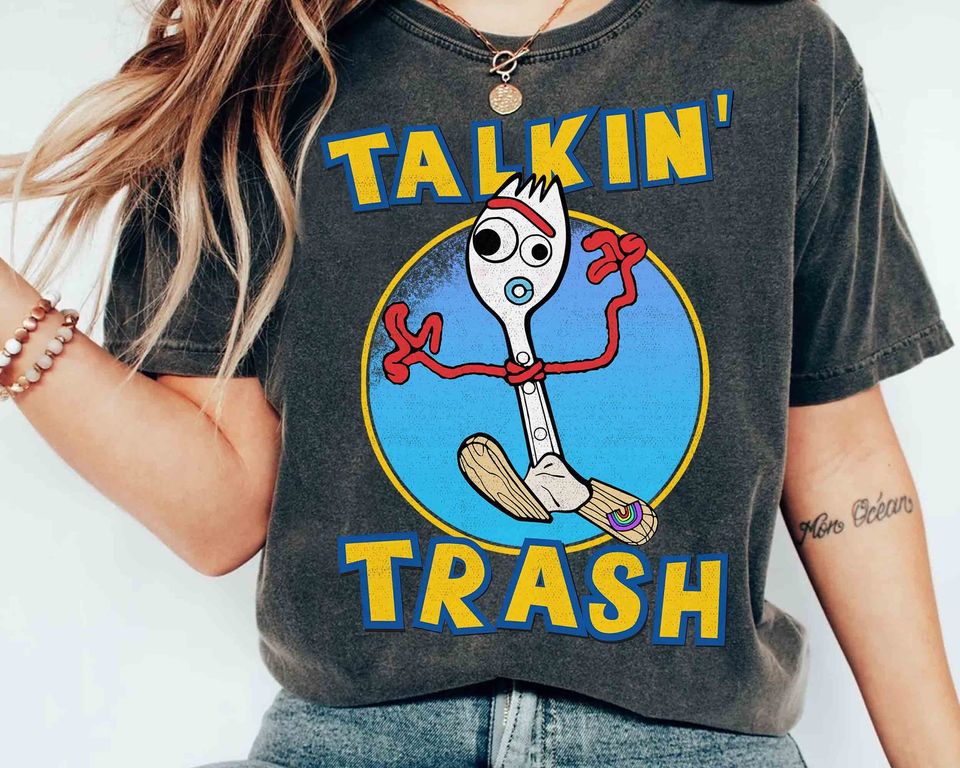 Funny Disney Pixar Toy Story 4 Character Forky Talkin Trash Retro Shirt, Jessie Woody Alien Tee