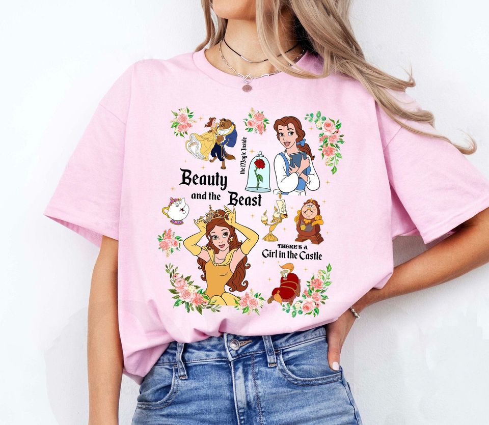 Retro Beauty and The Beast Shirt, Belle Princess Shirt
