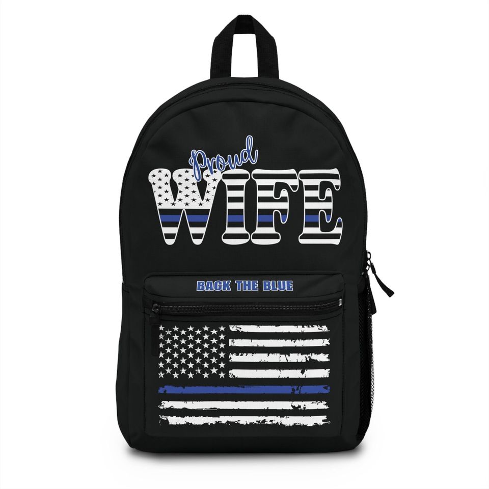 Thin Blue Line Backpack, Police Wife Backpack, Back The Blue
