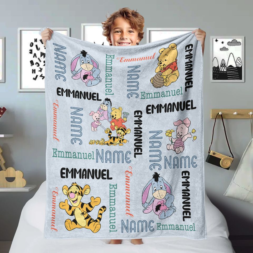 Personalized Classic Honey Bear Cartoon Blanket