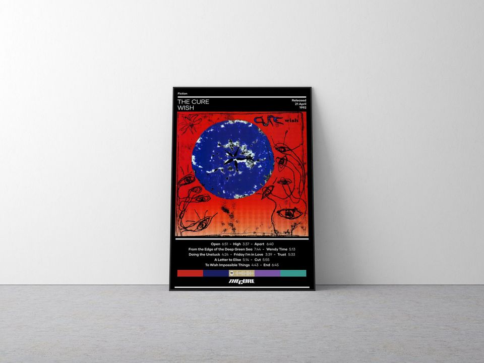 The Cure Poster | Wish Poster | Rock Music Poster | Album Cover Poster | Music Poster Gift