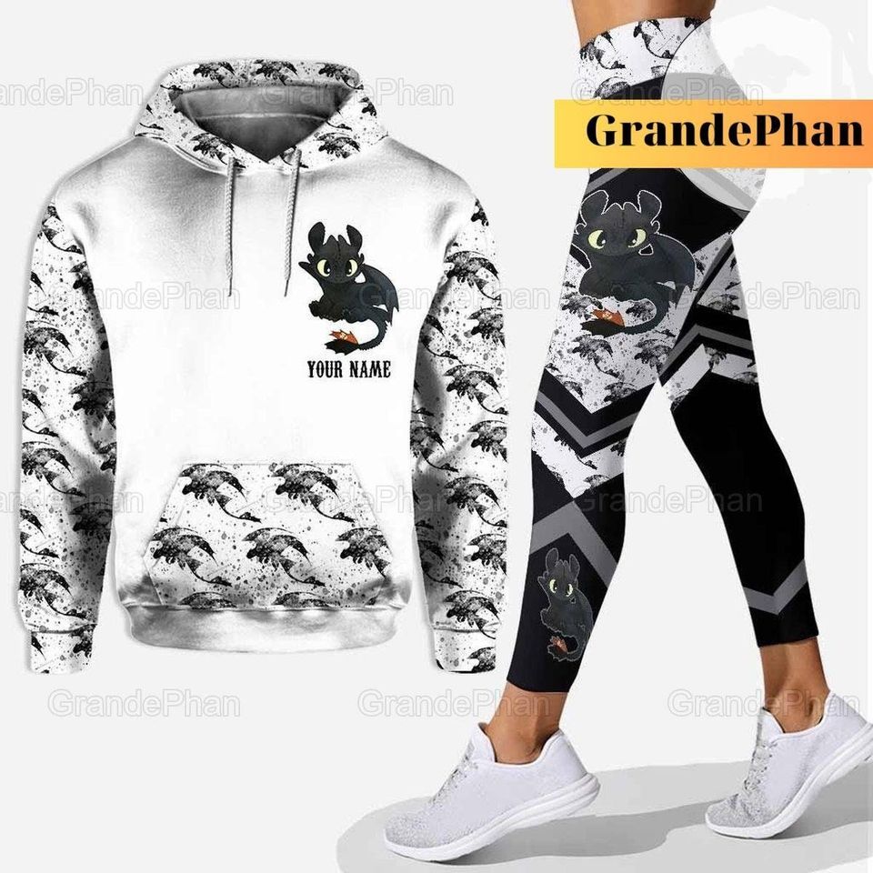 Toothless Hoodie Legging Set, Personalized Hoodie, Light Fury Hoodie, Toothless Shirt, Legging For Women