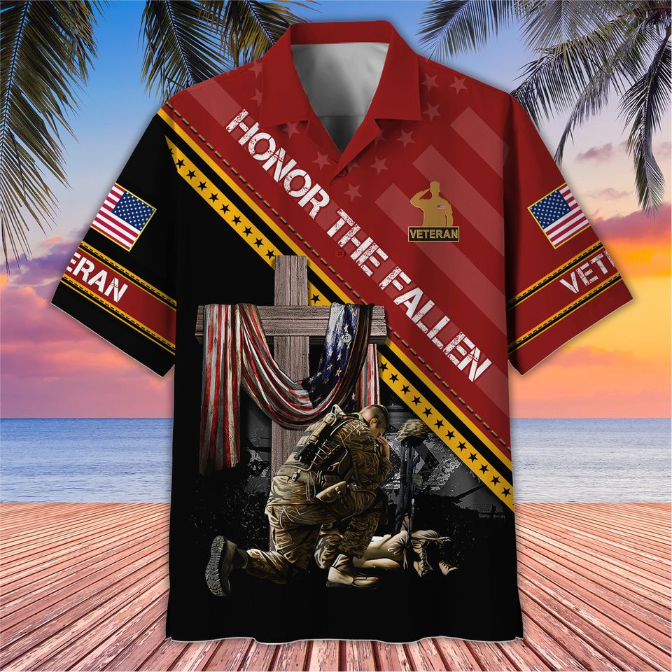 Veteran Memorial Day Hawaiian Shirt, Aloha Hawaiian Shirt, Soldier Tropical Shirt, Memorial Day Gift Ideas, Gift for Father