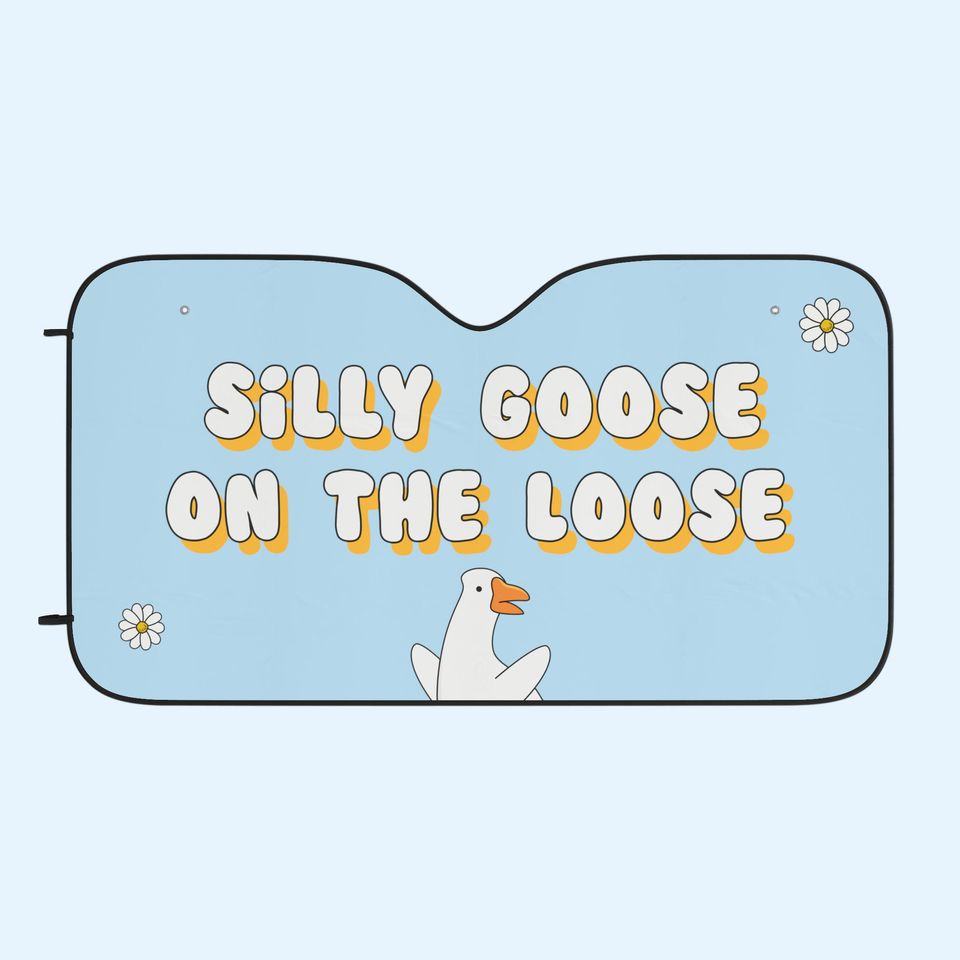 Blue Silly Goose On The Loose Car Sun Shades