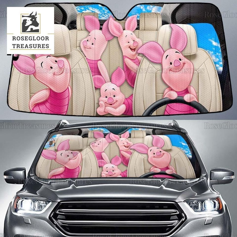 Piglet Auto Sun Shade, Disney Piglet Car Sun Shade, Winnie The Pooh Movie Car Shade