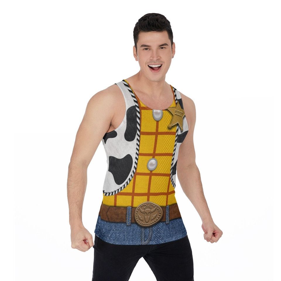 Sheriff Woody Pixar Toy Story Party 3D Tank Top, Disney Running Cosplay