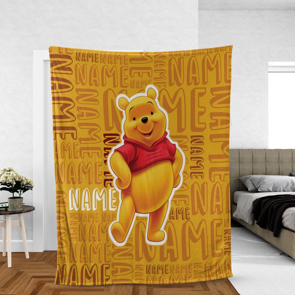 Personalized Winnie The Pooh Blanket, Pooh Bear Pooh Bear Blanket