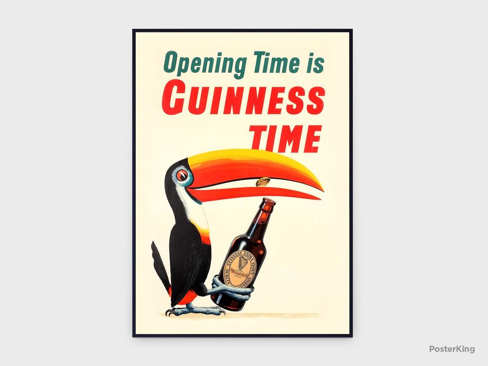 Opening Time Is Guinness Time (Toucan) Vintage Poster