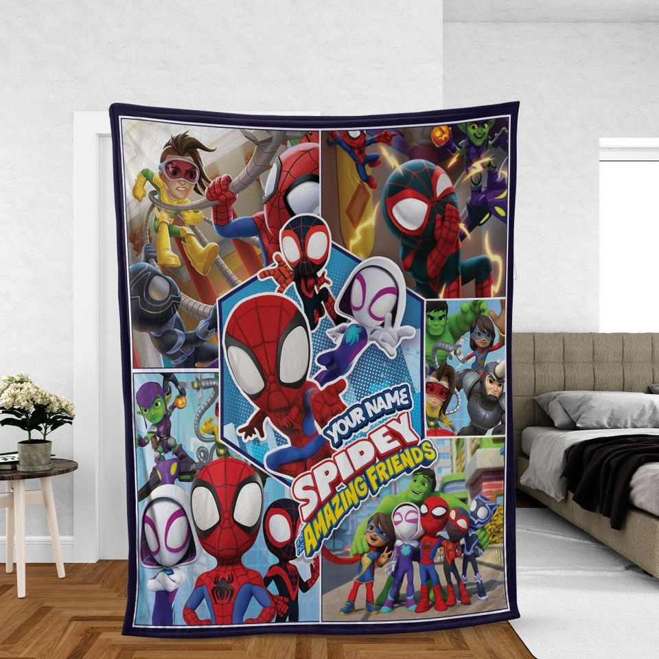 Personalized Spidey and His Amazing Friends Blanket, Spidey Birthday Blanket