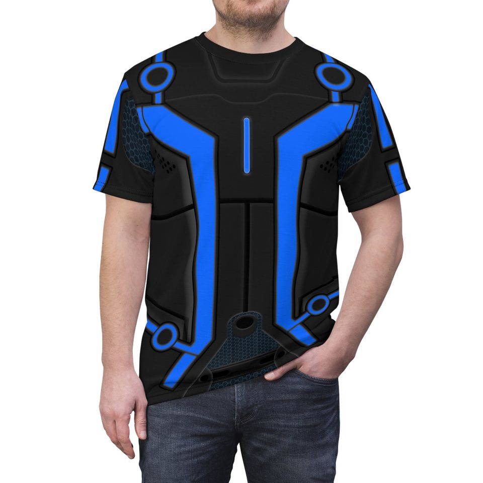 Blue Tron Legacy Shirt, Blue Gaming Program Cosplay Costume