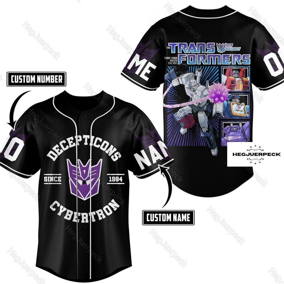 Custom Transformer Baseball Shirt, Transformer Deception Baseball Shirt, Transformer Jersey Shirt