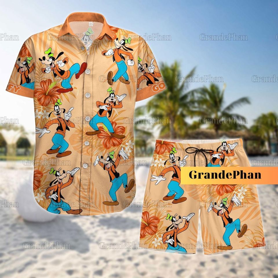 Goofy Dog Shirt, Goofy Hawaiian Shirt, Goofy Summer Swim Shorts