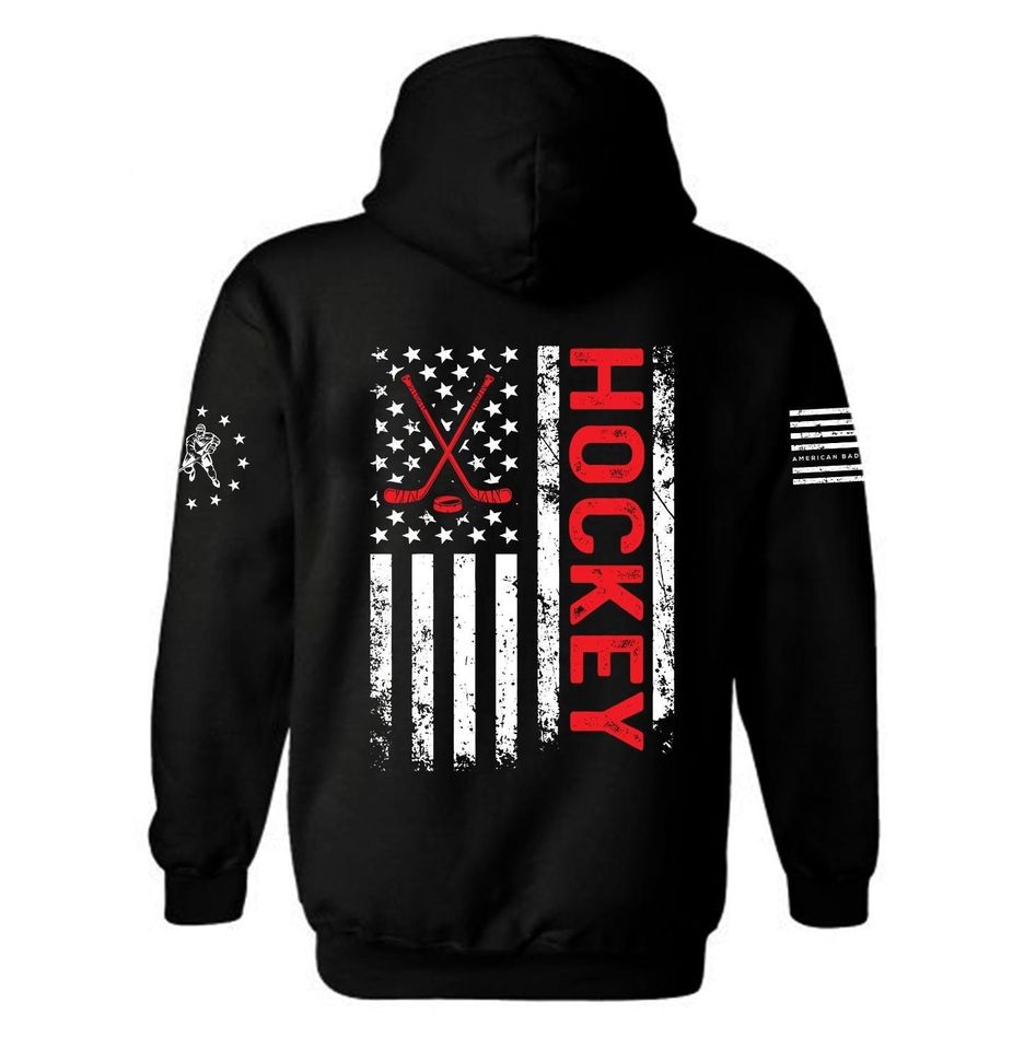 American Flag Hockey Patriotic Hoodie | Hockey | Patriotic Hoodie | American Flag | USA Flag