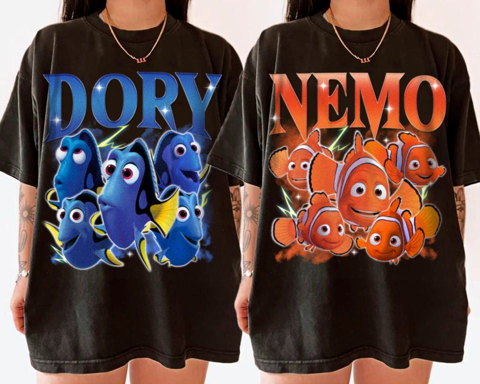 Team Friends Couple Dory Nemo Tee, Retro Shirt, Vintage Graphic T-shirt