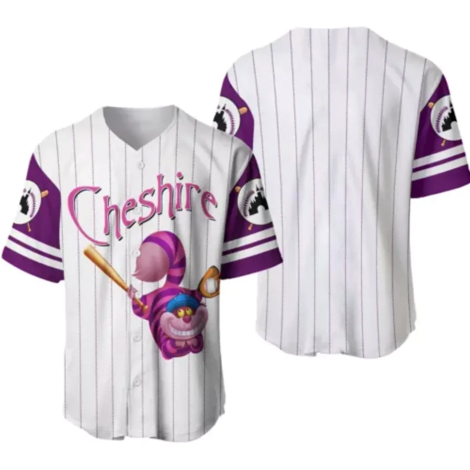 Cheshire Cat Baseball Jersey Shirt, Alice in Wonderland Baseball Jersey Shirt