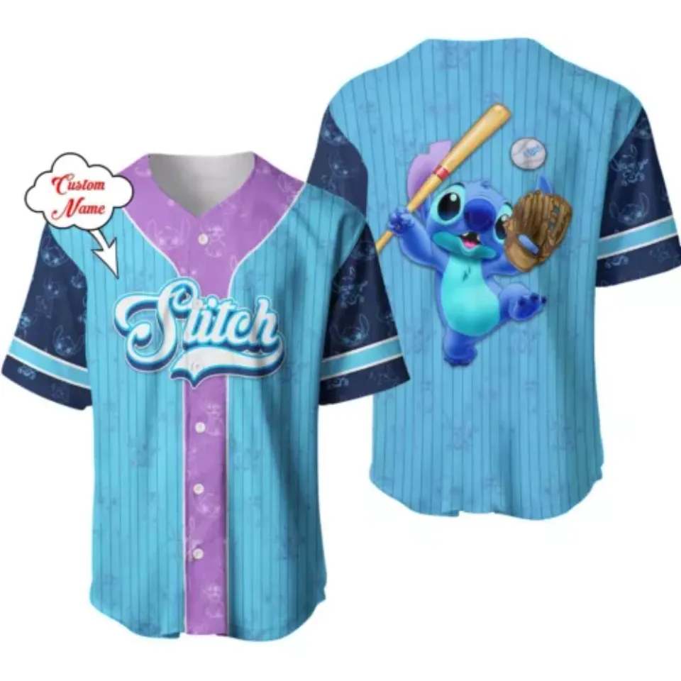 Personalized Lilo And Stitch Button Down Baseball Jersey AOP Shirt