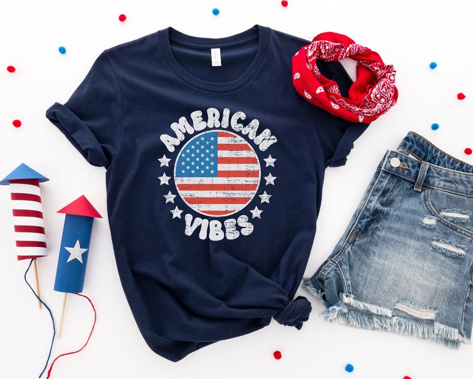 Groovy America Shirt, American Vibes Shirt, Cute America shirt, 4th of July shirt