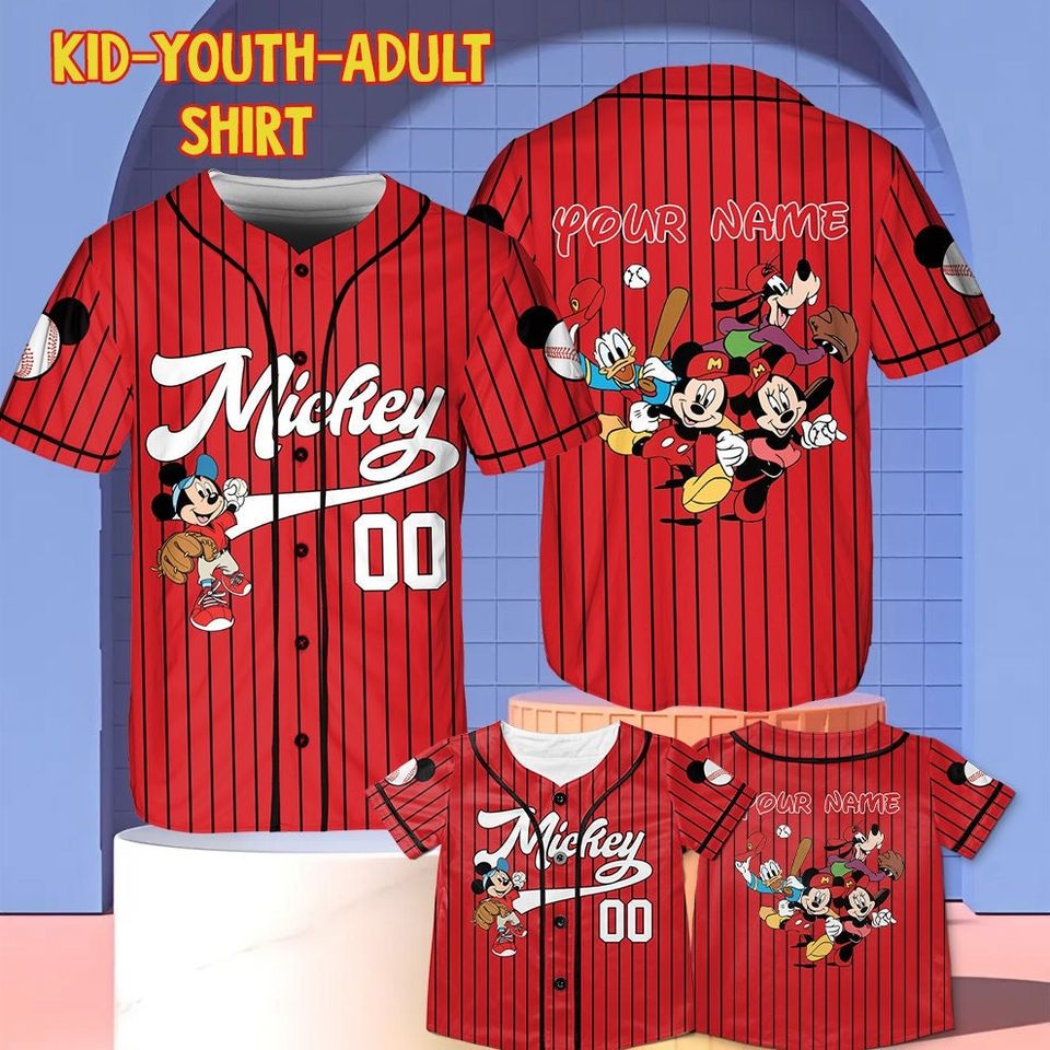 Customized Mickey Baseball Jersey Unisex Shirt, Personalized Your Name Shirt