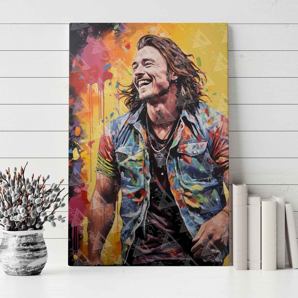 Country Icon Wallen Western's Vibrant Abstract Portrait Wall Dcor