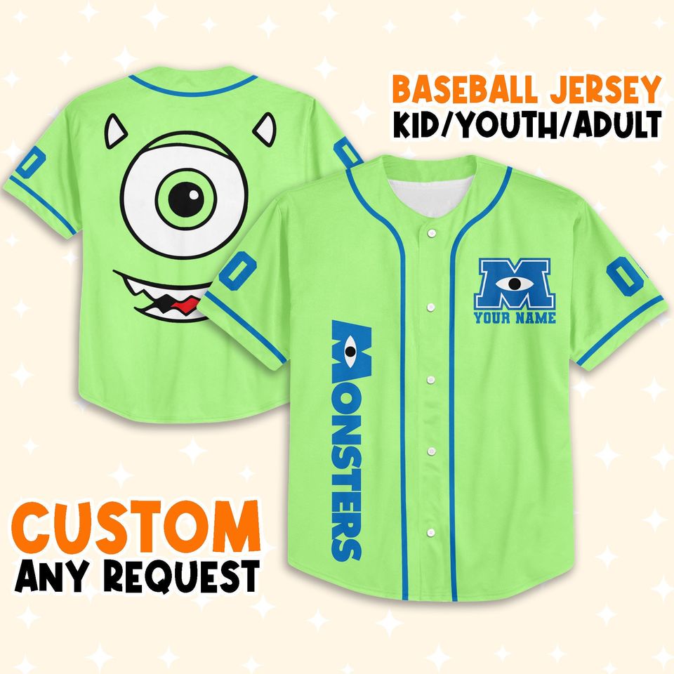 Custom Jersey Mike Custom Kids, Youth, Adult Disney Baseball Jersey Sports