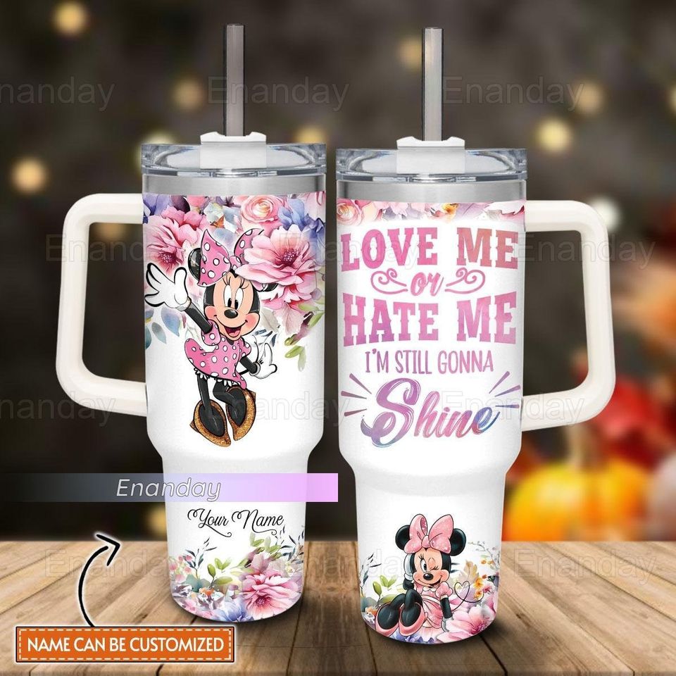 Minnie Mouse Tumbler 40oz, Minnie Personalized Tumbler, Cute Minnie Tumbler, Minnie Lover Gift