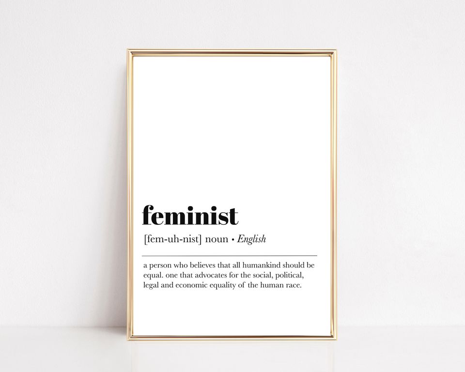feminist definition print | feminist poster | inspirational wall art