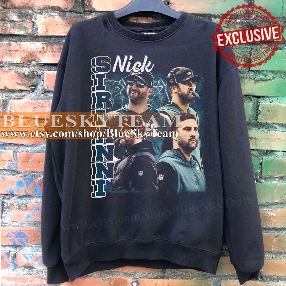 Nick Sirianni Sweatshirt Vintage 90s Design Bootleg Gift Fans Tshirt Homage Retro Classic Sweatshirt