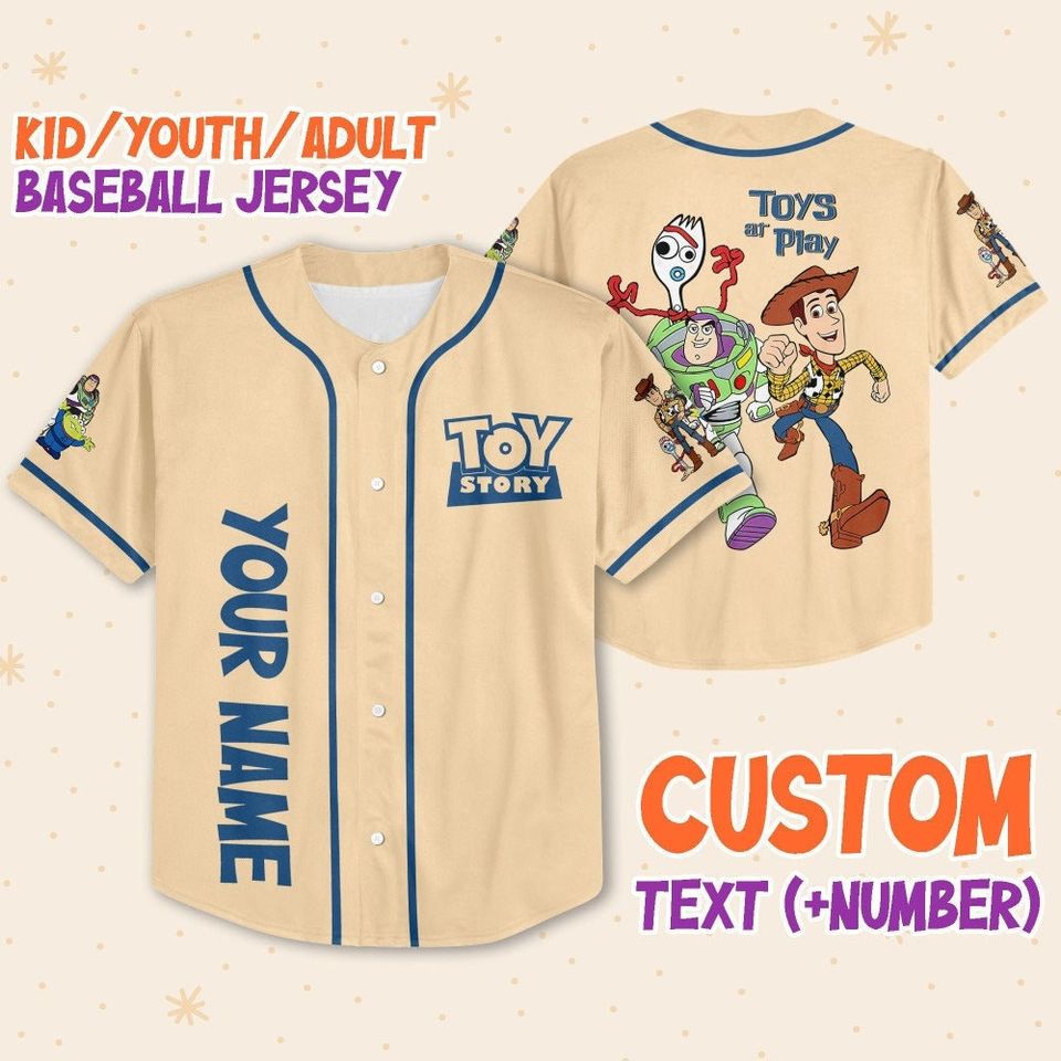 Personalize Toy-Story Toys At Play Baseball Jersey Shirt