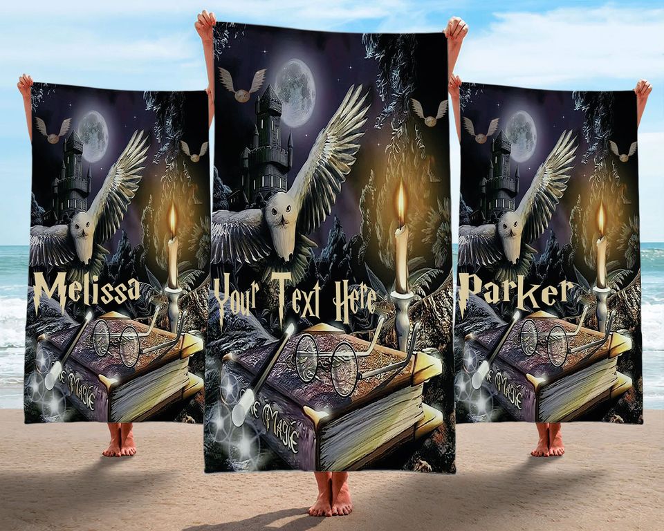 Magic Wizard, Custom Starry Night Towel, Valentine's Day Gift, Wizard Towel, Magic School