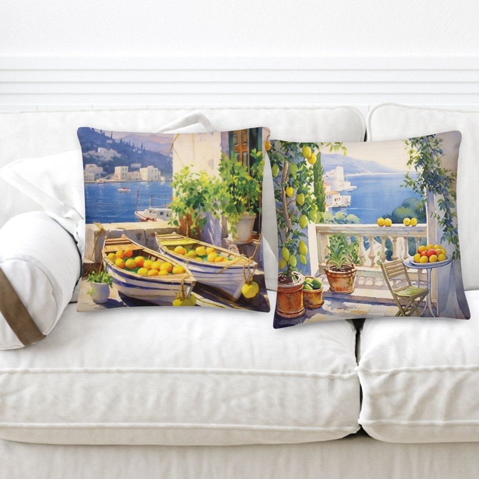 Watercolor Lemon Throw Pillows Abstract  Lemon pillow Citrus Print Pillow