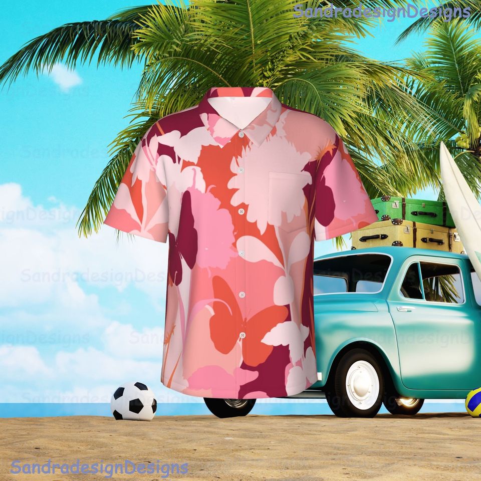 Retro Protea Flowers Button Up Shirt, Floral Shirt