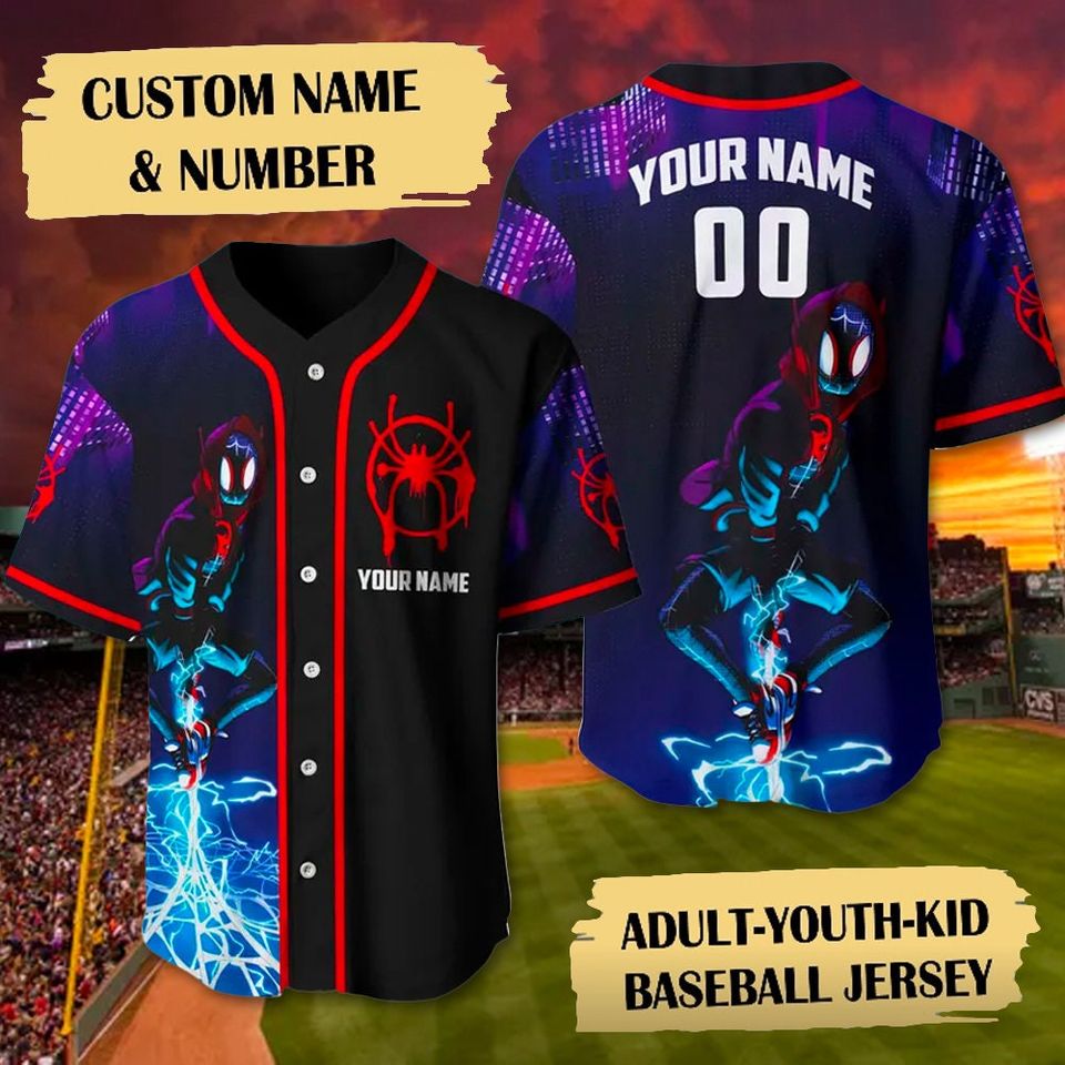 Personalized Spiderman Baseball Jersey, Spider-Man Jersey, Spider Baseball Jersey Team,