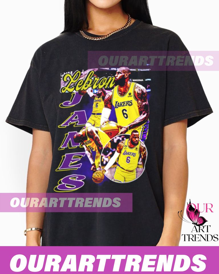 LeBron James T-shirt Basketball Player MVP Slam Dunk Merchandise Bootleg Vintage Classic Graphic Tee