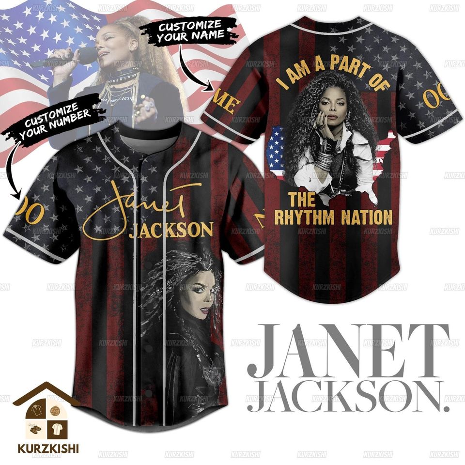 Janet Jackson Baseball Jersey, Janet Jackson Jersey Shirt, Custom Janet Jackson Shirt