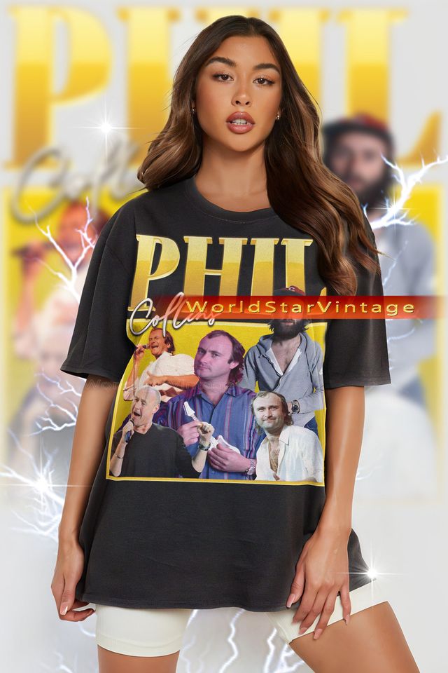 PHIL COLLINS Vintage Shirt, Phil Collins Homage Tshirt, Phil Collins Fan Tees