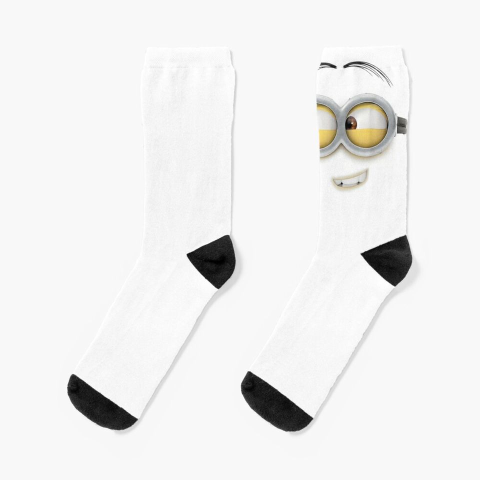 Me Minions Dave Side Smile Graphic Socks, Comfortable Cotton Socks for Men, Women, kids, Trending Casual Style
