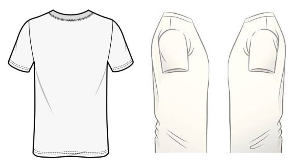 Shoulder difference between modern fit and slim fit t-shirt