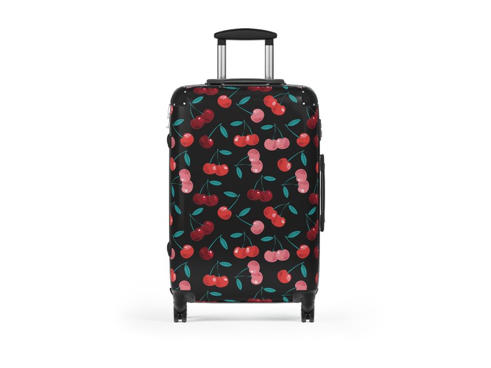 Hard Side Luggage for Women Spinner Suitcase Rolling Carry-On Luggage Cabin Suitcase Checked Luggage with Wheel Baggage Artsy Cherry Pattern
