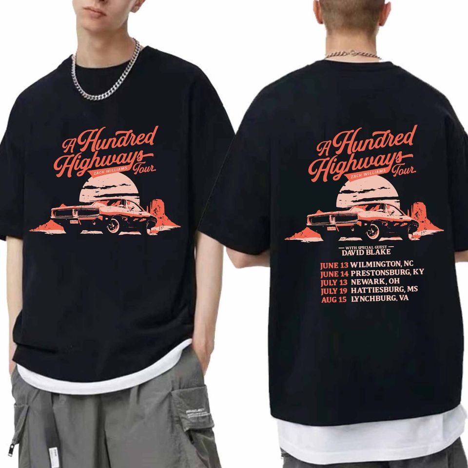 Zach Williams - Hundred Highways Tour 2024 Double Sided Shirt, Zach Williams Fan Shirt