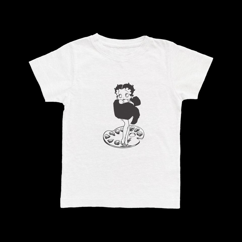 Betty Boop Shirt, Vintage Baby Tee, Grunge Coquette, Americana T-Shirt, Soft Grunge Aesthetic, Black And White Graphic Tee