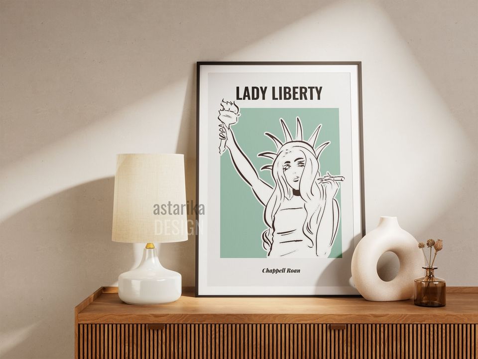Chappell Roan Lady Liberty Printable Wall Art,Unframed poster, Available in 7 sizes, Chappell Roan Wall Art, Music Song Lyrics Poster