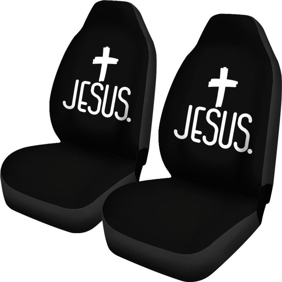 Jesus Car Seat Covers / Jesus 2 Front Car Seat Covers / Jesus Car Seat Covers / Jesus Car Seat Protector / Jesus Car Accessory
