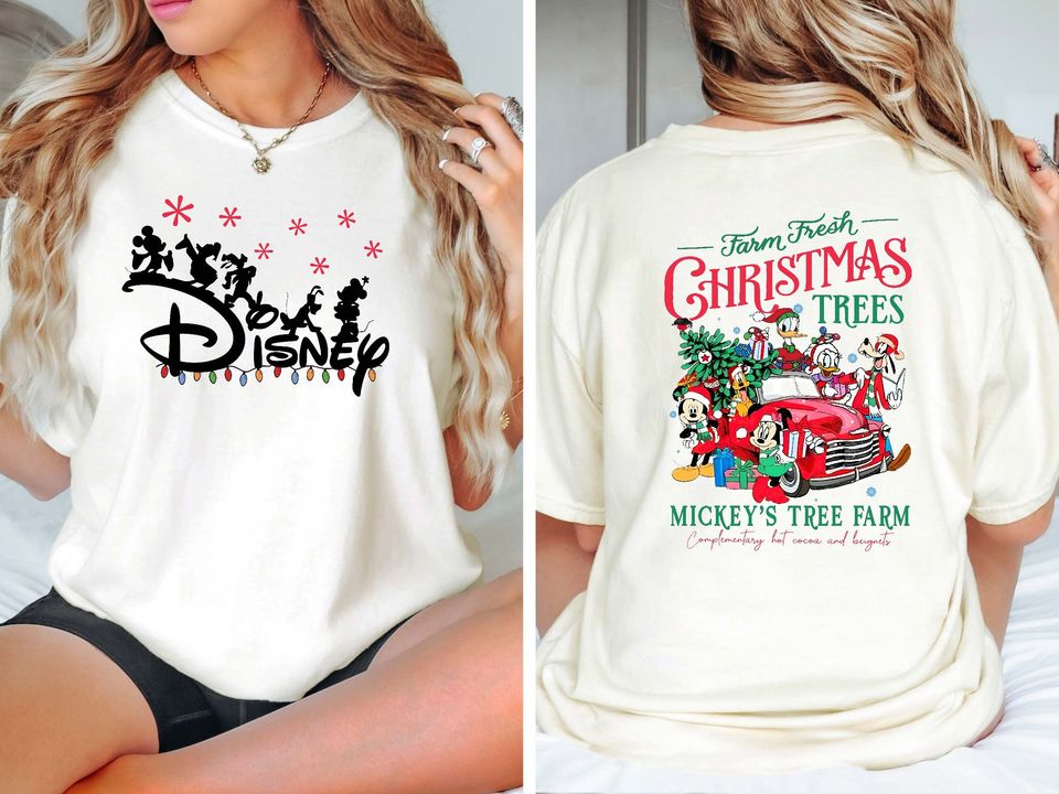 Vintage Disney Farm Fresh Shirt, Mickey's Tree Farm Shirt, Mickey And Friends Christmas Sweatshirt, Disney Xmas Sweater, Christmas Gift